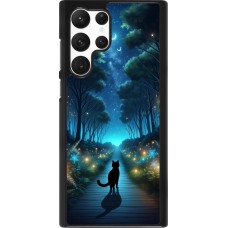 Samsung Galaxy S22 Ultra Case Hülle - Schwarze Katze Spaziergang