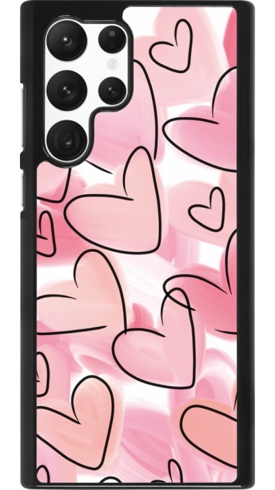 Samsung Galaxy S22 Ultra Case Hülle - Easter 2023 pink hearts