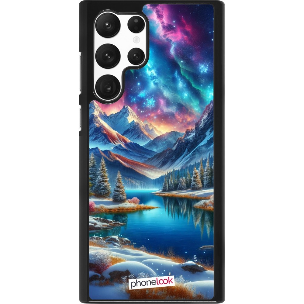 Samsung Galaxy S22 Ultra Case Hülle - Fantasiebergsee Himmel Sterne
