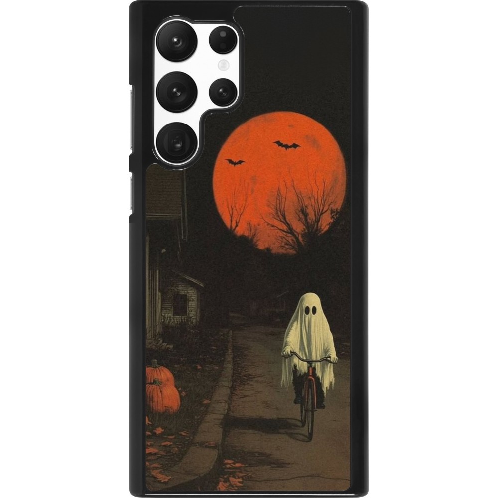 Coque Samsung Galaxy S22 Ultra - Halloween 2025 Ghost on a bicycle