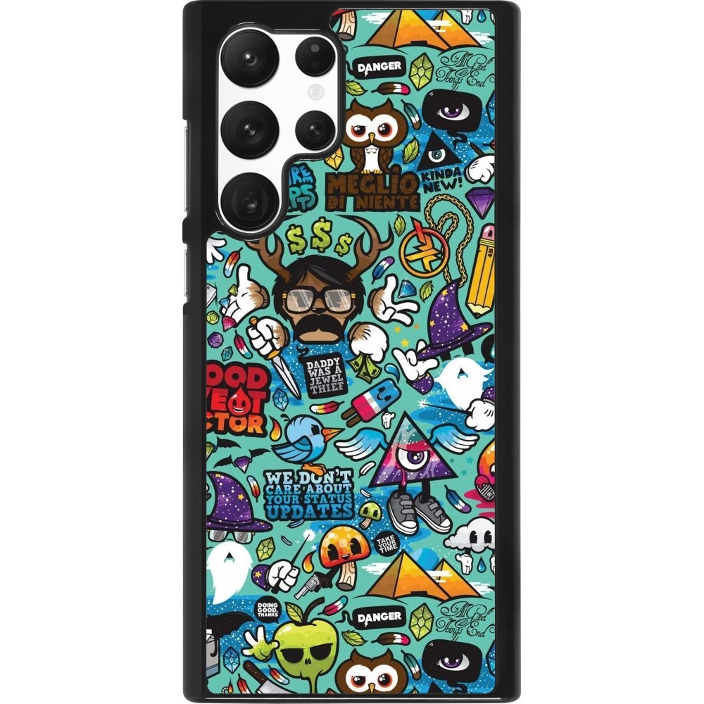 Samsung Galaxy S22 Ultra Case Hülle - Mixed Cartoons Turquoise