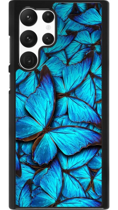 Hülle Samsung Galaxy S22 Ultra - Papillon - Bleu