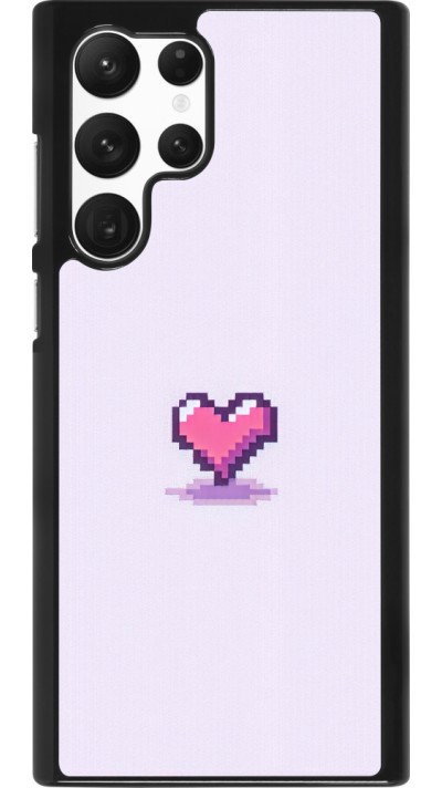 Samsung Galaxy S22 Ultra Case Hülle - Pixel Herz Hellviolett
