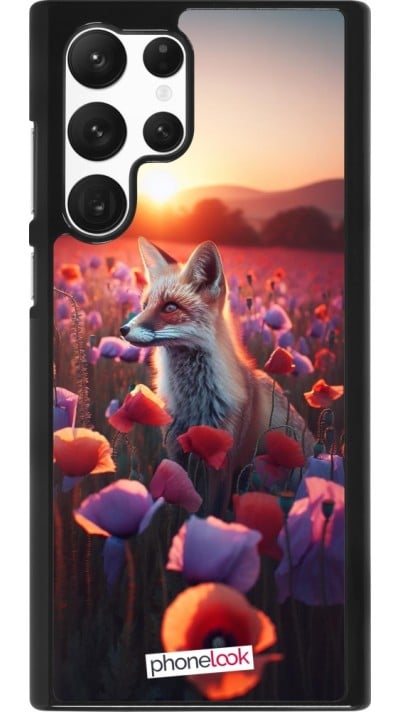Samsung Galaxy S22 Ultra Case Hülle - Purpurroter Fuchs bei Dammerung