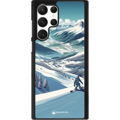 Coque Samsung Galaxy S22 Ultra - Snowboarder Montagne
