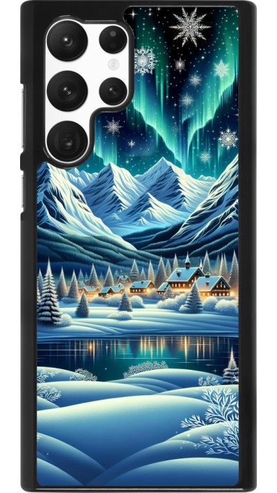 Coque Samsung Galaxy S22 Ultra - Snowy Mountain Village Lake night
