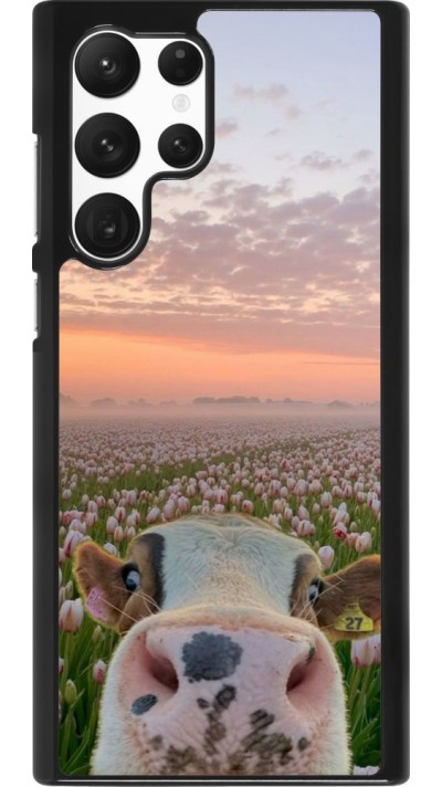Samsung Galaxy S22 Ultra Case Hülle - Cow with tulips Spring 2026