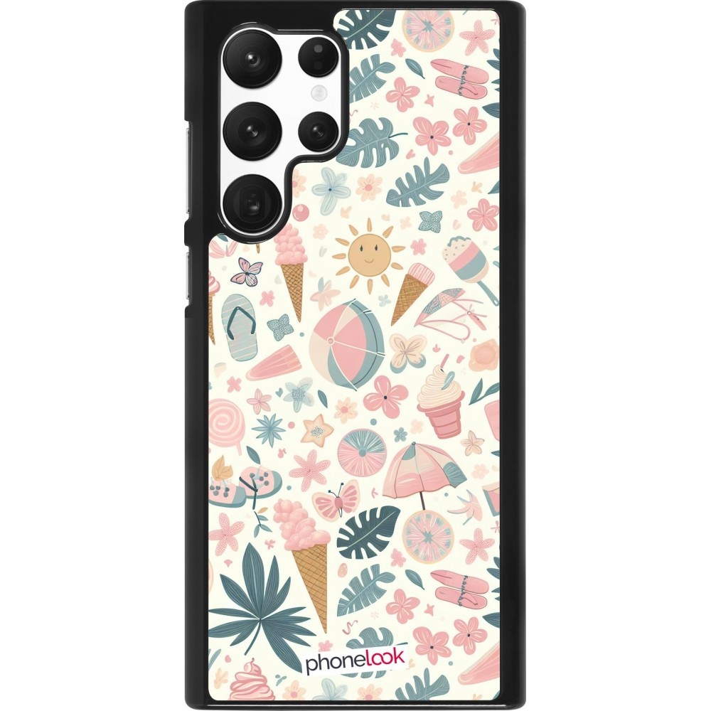 Coque Samsung Galaxy S22 Ultra - Summer Pink Pattern