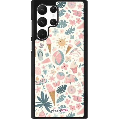 Samsung Galaxy S22 Ultra Case Hülle - Sommer Pink Muster