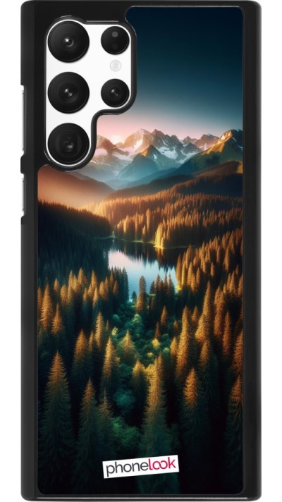 Samsung Galaxy S22 Ultra Case Hülle - Sonnenuntergang Waldsee
