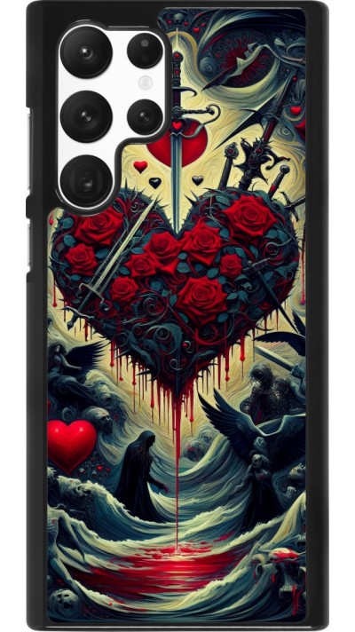 Samsung Galaxy S22 Ultra Case Hülle - Dunkle Liebe Herz Blut