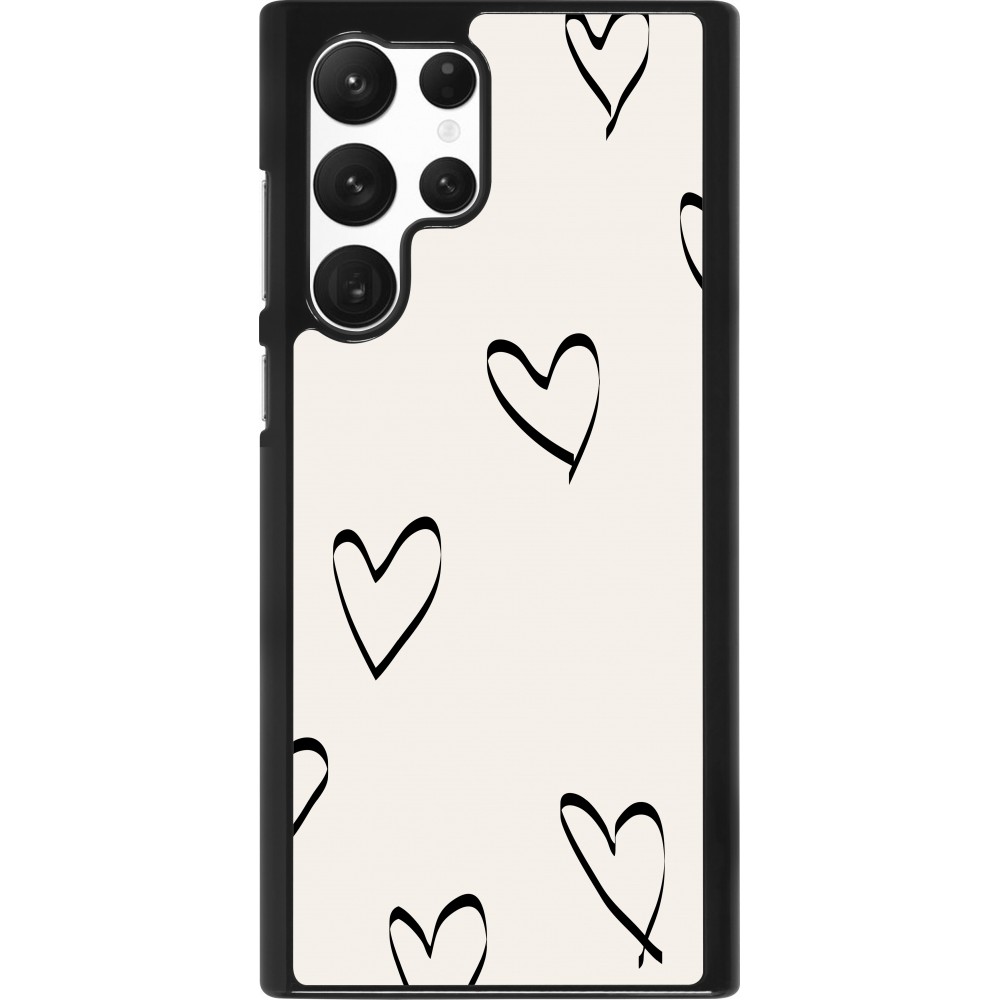 Samsung Galaxy S22 Ultra Case Hülle - Valentine 2023 minimalist hearts