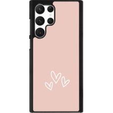 Samsung Galaxy S22 Ultra Case Hülle - Valentine 2023 three minimalist hearts