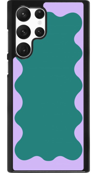 Coque Samsung Galaxy S22 Ultra - Wavy Rectangle Green Purple