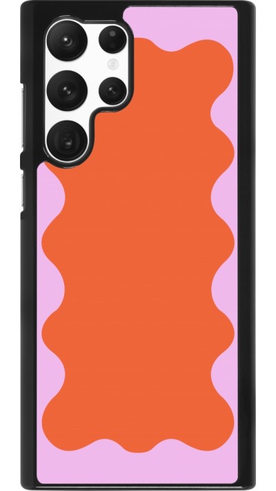 Coque Samsung Galaxy S22 Ultra - Wavy Rectangle Orange Pink