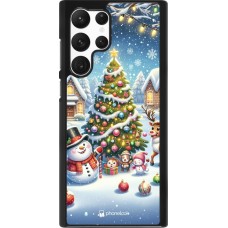 Coque Samsung Galaxy S22 Ultra - Noël 2023 bonhomme de neige et sapin