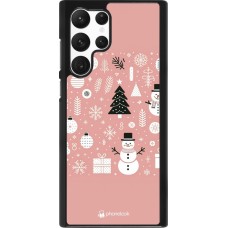 Coque Samsung Galaxy S22 Ultra - Noël 2024 Rose Snowman Christmas