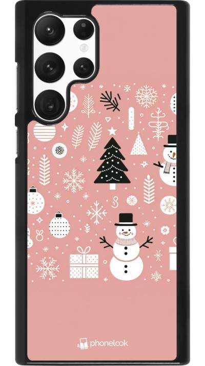 Samsung Galaxy S22 Ultra Case Hülle - Weihnachten 2024 Rose Schneemann Weihnachten