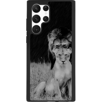 Coque Samsung Galaxy S22 Ultra - Silicone rigide noir Angry lions