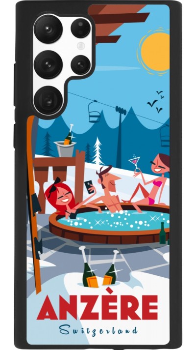 Samsung Galaxy S22 Ultra Case Hülle - Silikon schwarz Anzère Mountain Jacuzzi