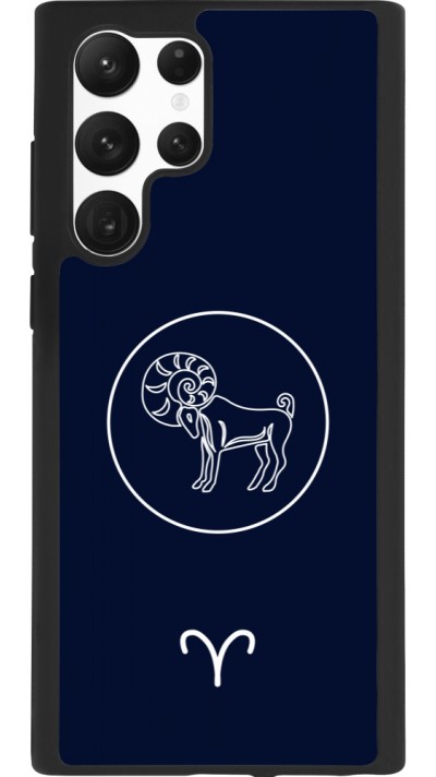 Samsung Galaxy S22 Ultra Case Hülle - Silikon schwarz Astrologie Widder