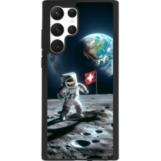 Samsung Galaxy S22 Ultra Case Hülle - Silikon schwarz Astro Schweiz auf dem Mond