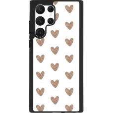 Samsung Galaxy S22 Ultra Case Hülle - Silikon schwarz Autumn 2024 brown hearts