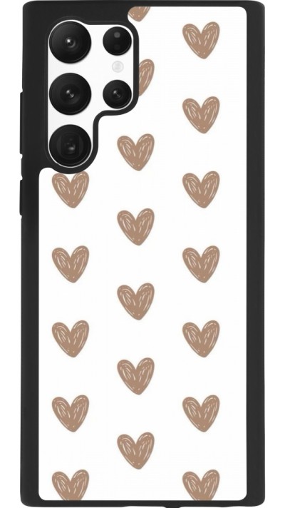 Samsung Galaxy S22 Ultra Case Hülle - Silikon schwarz Autumn 2024 brown hearts