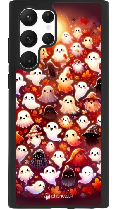 Coque Samsung Galaxy S22 Ultra - Silicone rigide noir Fantômes automne mignons