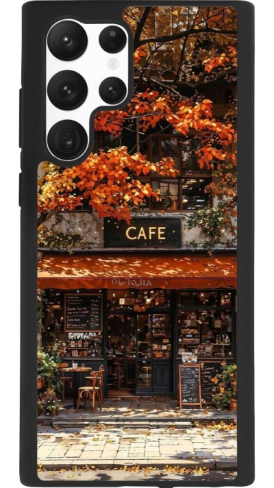 Samsung Galaxy S22 Ultra Case Hülle - Silikon schwarz Autumn 25 Coffee shop