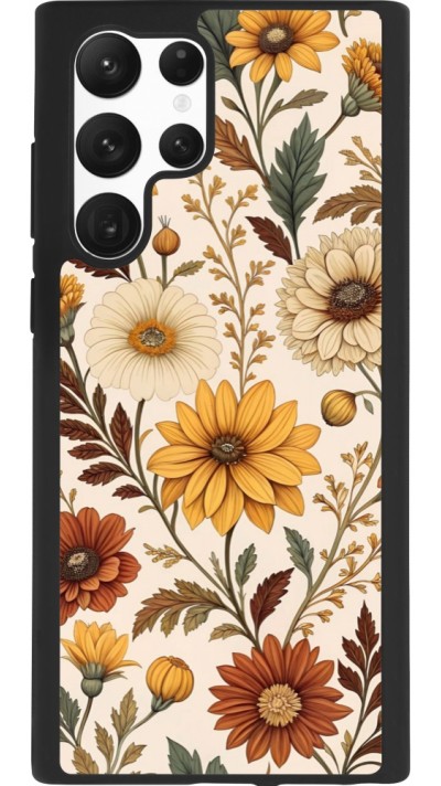 Samsung Galaxy S22 Ultra Case Hülle - Silikon schwarz Autumn 25 Flower pattern