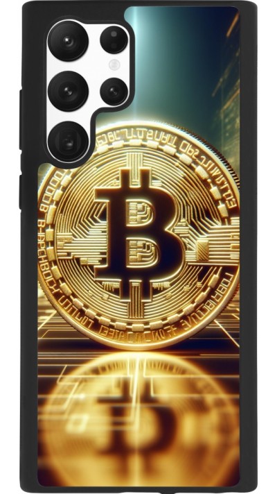 Samsung Galaxy S22 Ultra Case Hülle - Silikon schwarz Bitcoin Stehen
