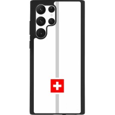 Coque Samsung Galaxy S22 Ultra - Silicone rigide noir Canton CH blanc
