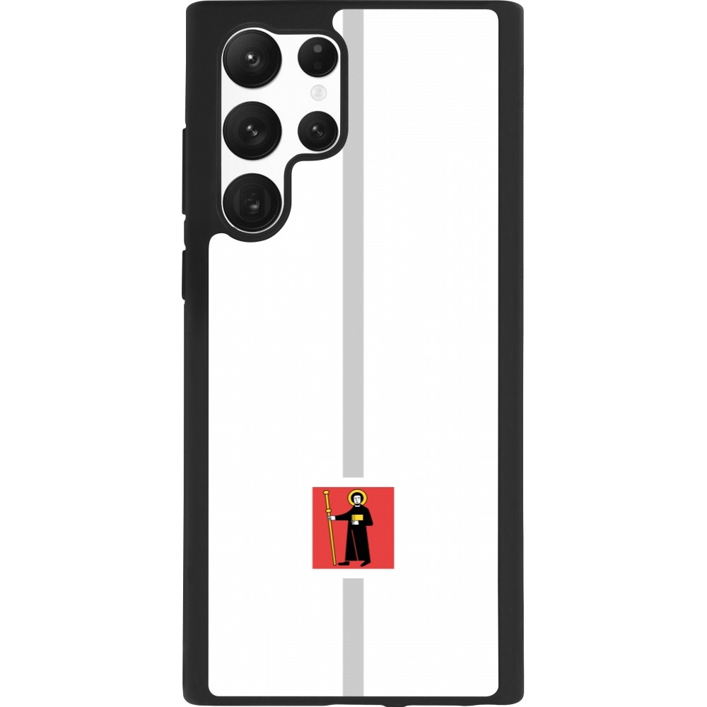 Coque Samsung Galaxy S22 Ultra - Silicone rigide noir Canton GL blanc