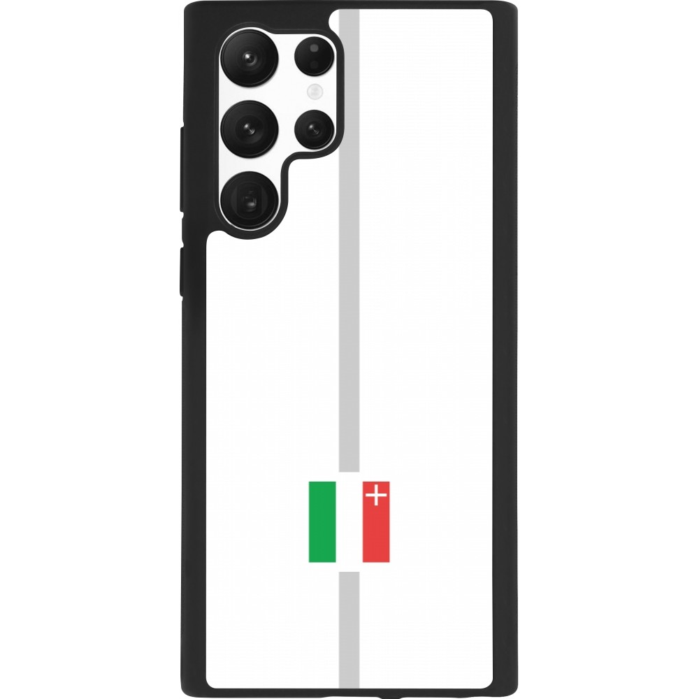 Coque Samsung Galaxy S22 Ultra - Silicone rigide noir Canton NE blanc