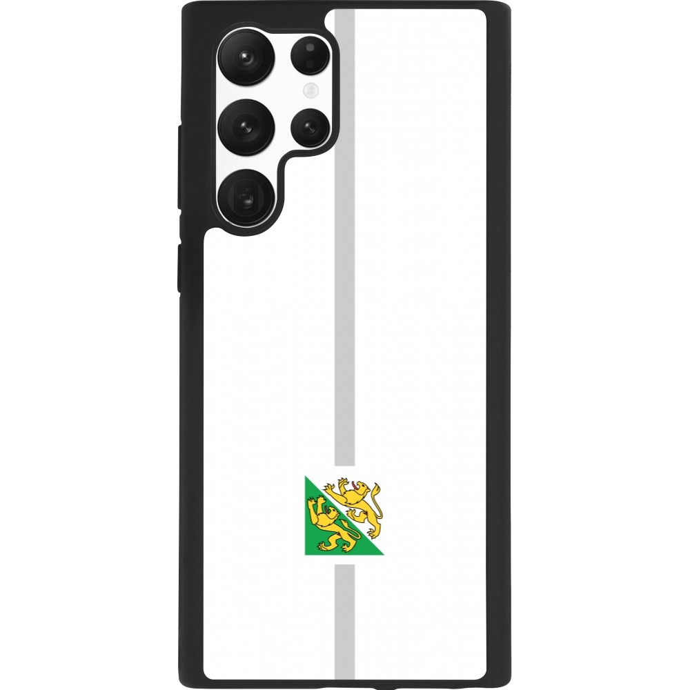 Coque Samsung Galaxy S22 Ultra - Silicone rigide noir Canton TG blanc