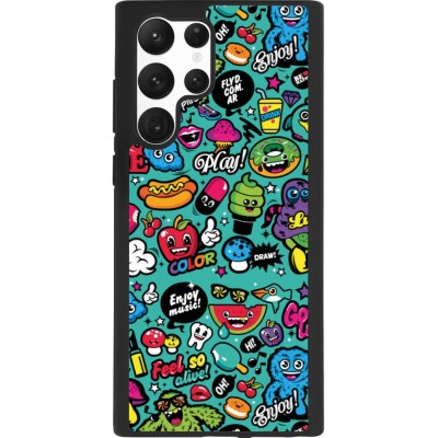 Samsung Galaxy S22 Ultra Case Hülle - Silikon schwarz Cartoons old school