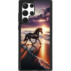 Samsung Galaxy S22 Ultra Case Hülle - Silikon schwarz Pferd majestätisch Strand