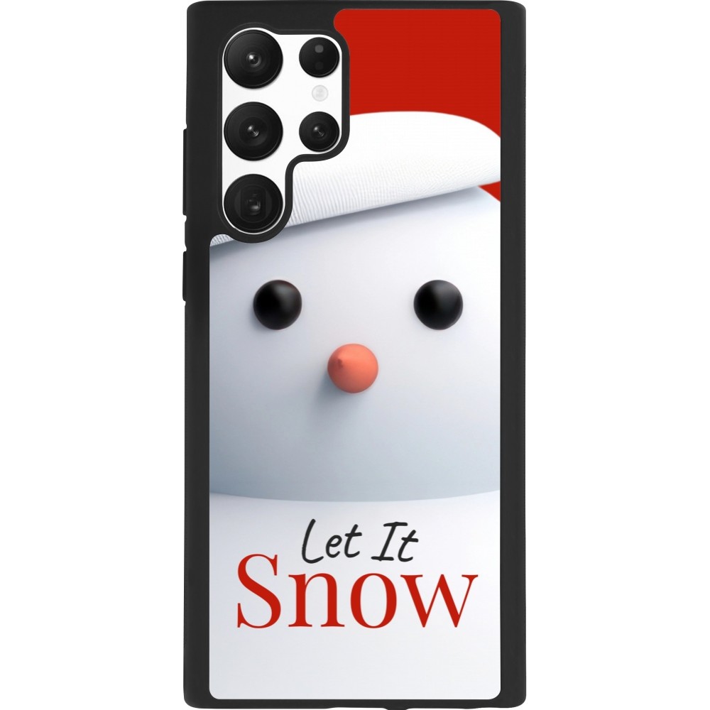 Samsung Galaxy S22 Ultra Case Hülle - Silikon schwarz Christmas 25 Xmas Snowman