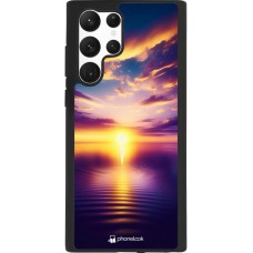 Samsung Galaxy S22 Ultra Case Hülle - Silikon schwarz Sonnenuntergang gelb violett