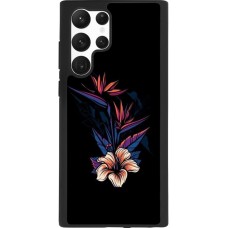 Hülle Samsung Galaxy S22 Ultra - Silikon schwarz Dark Flowers