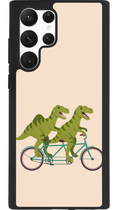 Coque Samsung Galaxy S22 Ultra - Silicone rigide noir Dinosaurs on bikes 2026