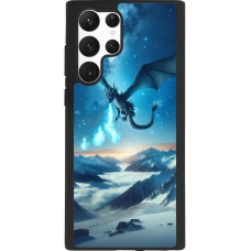 Coque Samsung Galaxy S22 Ultra - Silicone rigide noir Dragon nocturne montagne
