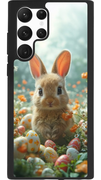 Coque Samsung Galaxy S22 Ultra - Silicone rigide noir Easter 2026 Rabbit in the garden