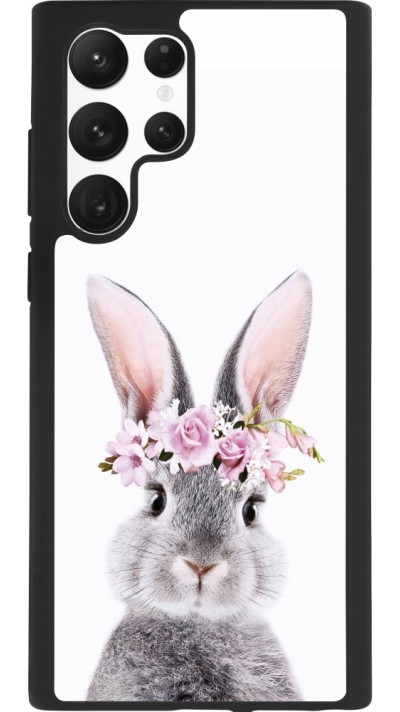 Coque Samsung Galaxy S22 Ultra - Silicone rigide noir Easter 2023 flower bunny