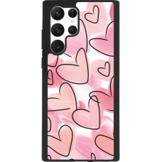Coque Samsung Galaxy S22 Ultra - Silicone rigide noir Easter 2023 pink hearts
