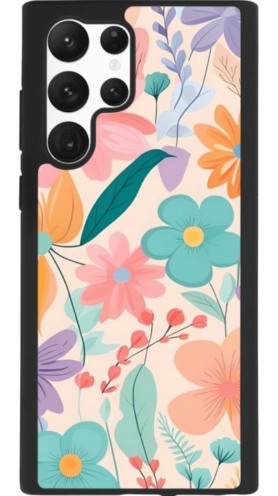 Coque Samsung Galaxy S22 Ultra - Silicone rigide noir Easter 2024 spring flowers