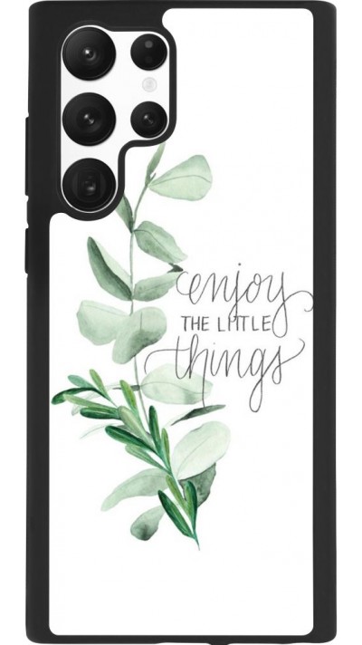 Coque Samsung Galaxy S22 Ultra - Silicone rigide noir Enjoy the little things