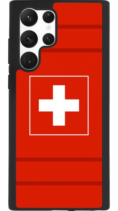 Coque Samsung Galaxy S22 Ultra - Silicone rigide noir Euro 2020 Switzerland