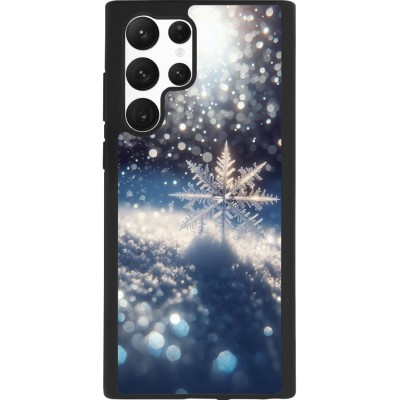 Samsung Galaxy S22 Ultra Case Hülle - Silikon schwarz Schneeflocke Solar Glanz